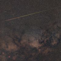 Sternschnuppe entlang der Milchstra&szlig;e am 31. August 2021